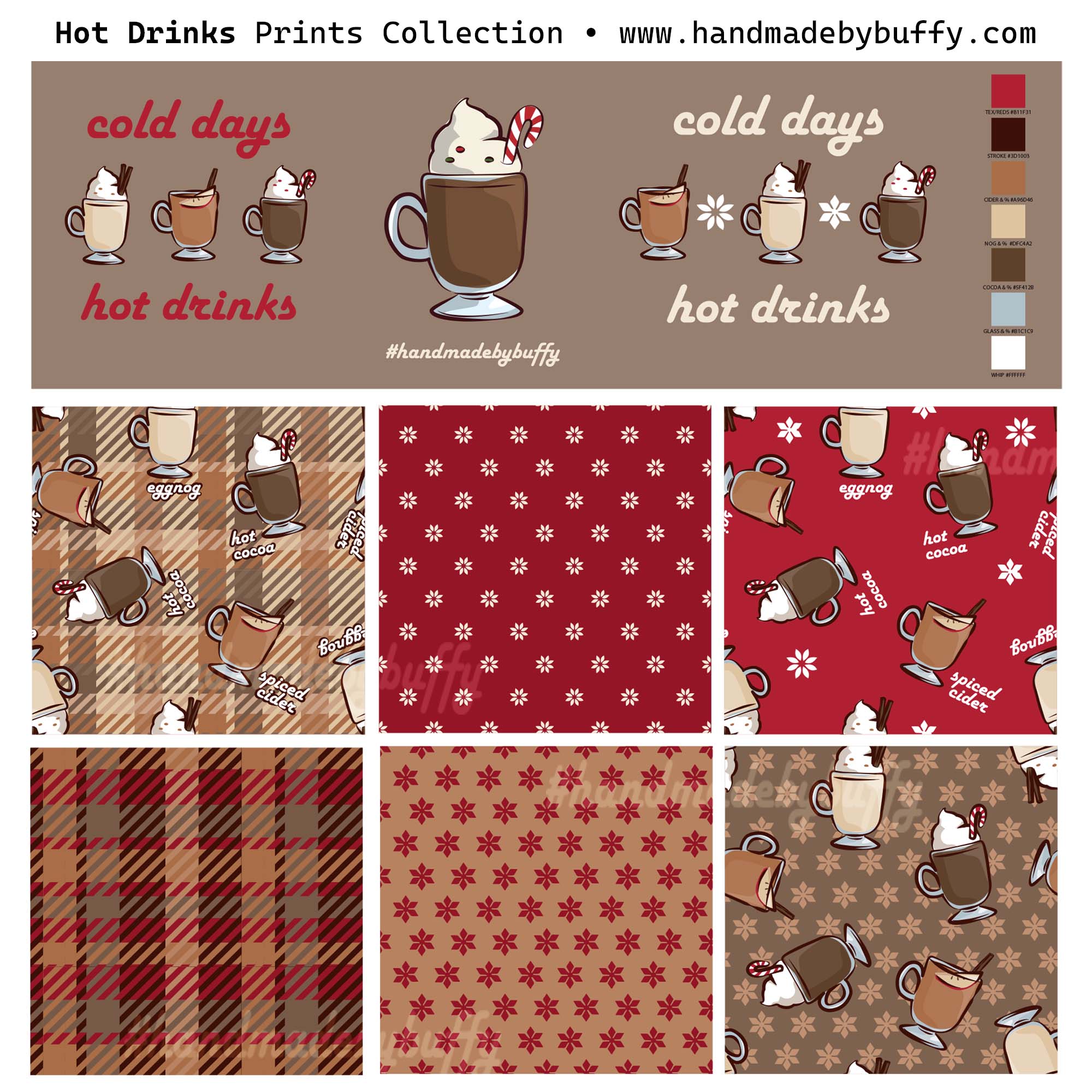 "Hot Drinks" pattern collection