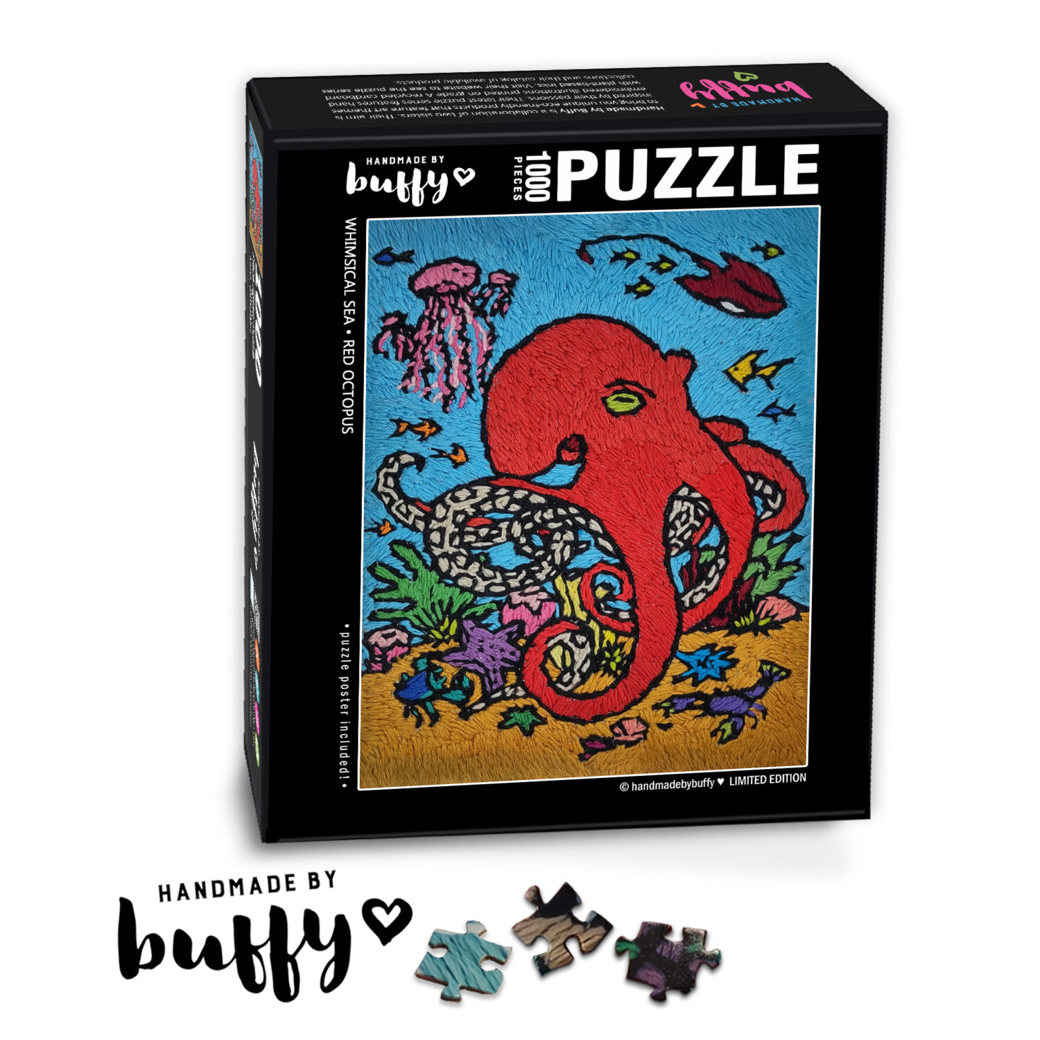 Whimsical Sea - Red Octopus