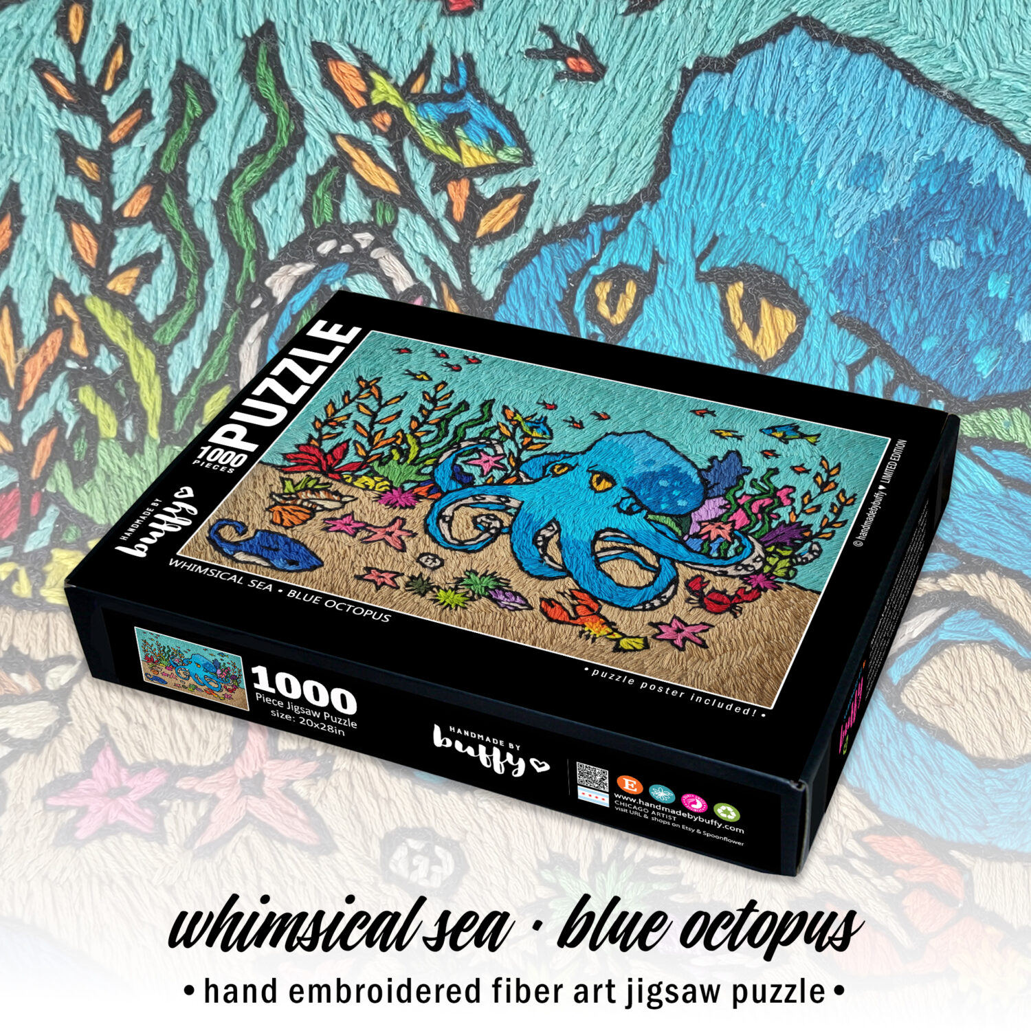 Whimsical Sea - Blue Octopus