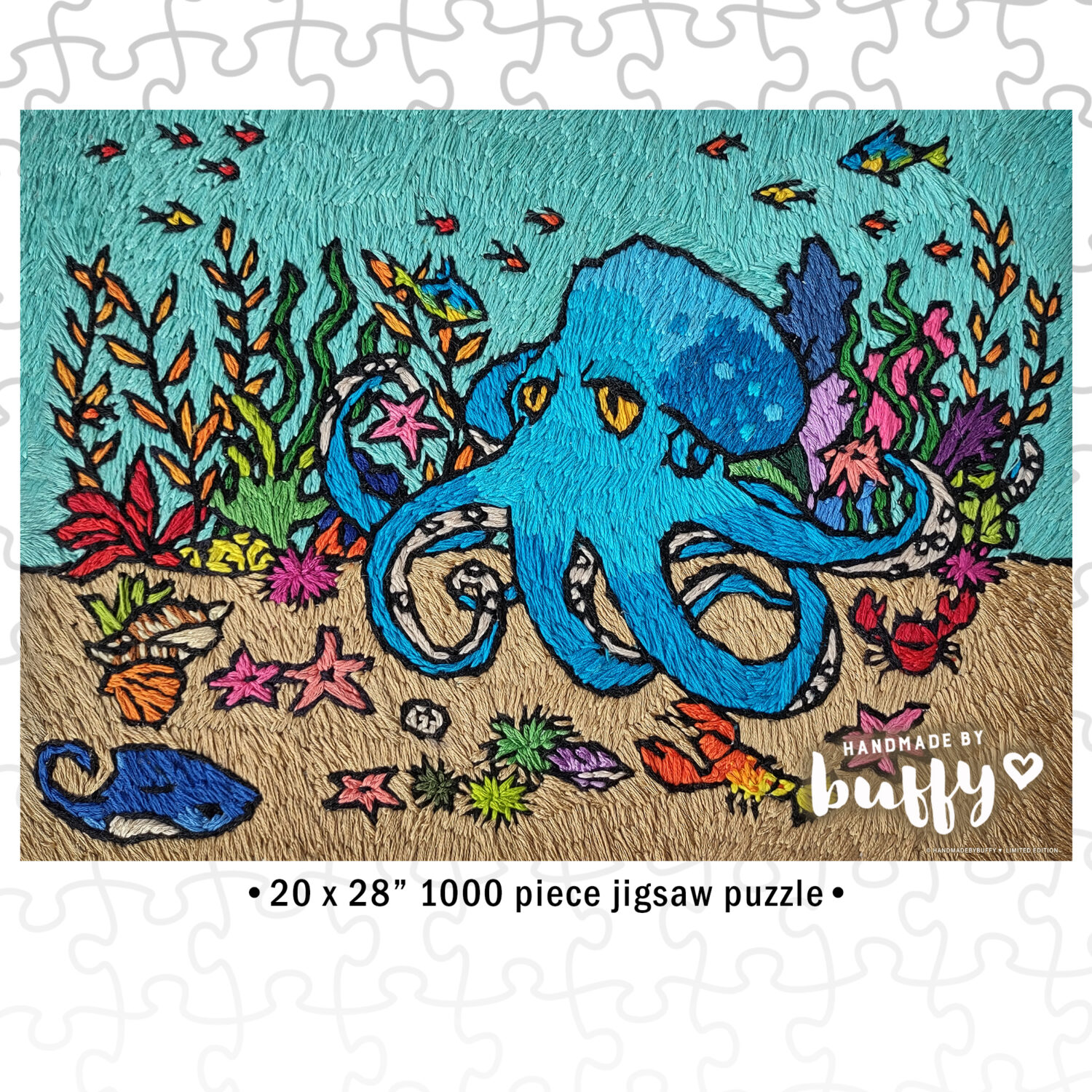 Whimsical Sea - Blue Octopus
