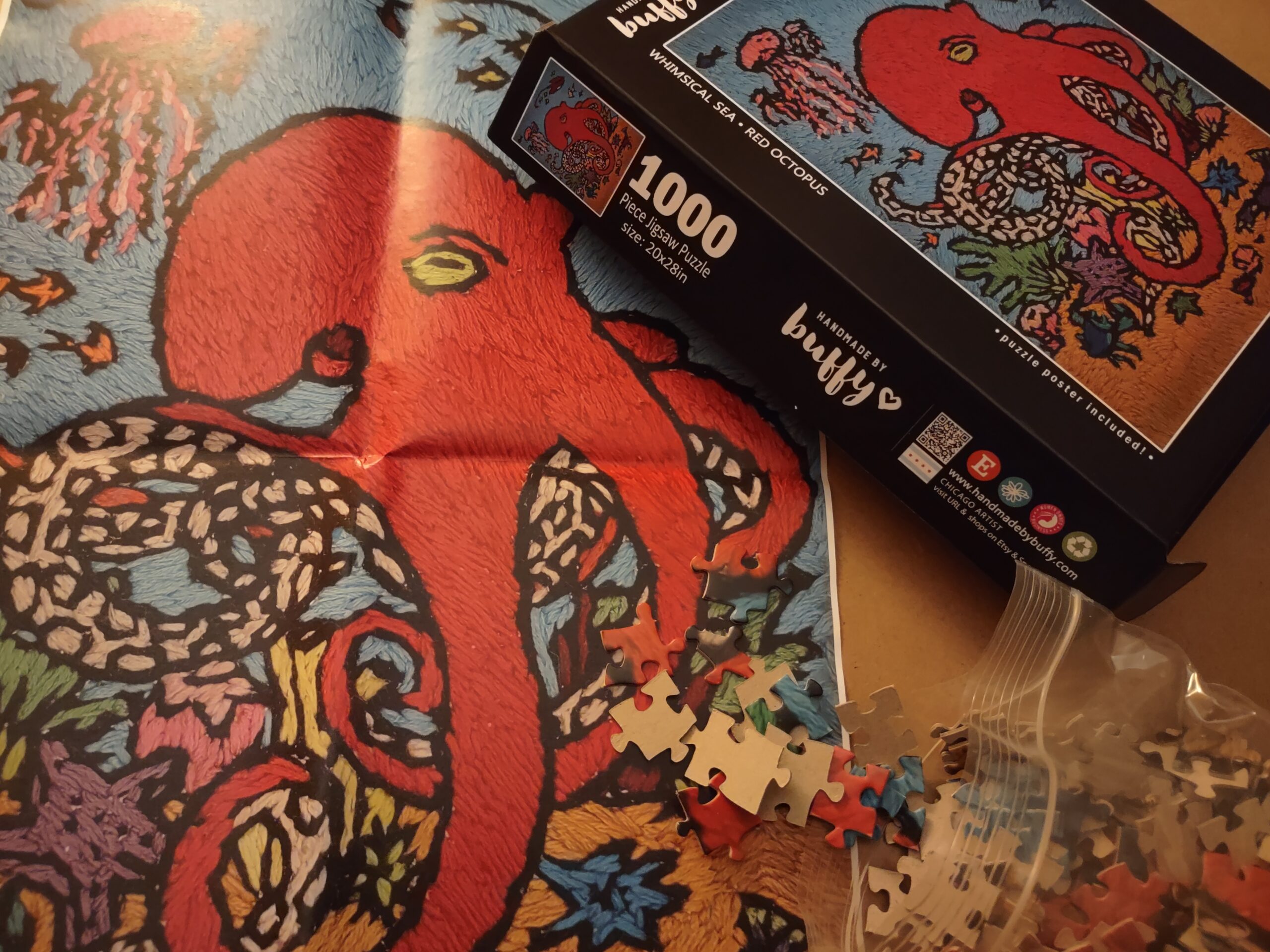 Whimsical Sea - Red Octopus