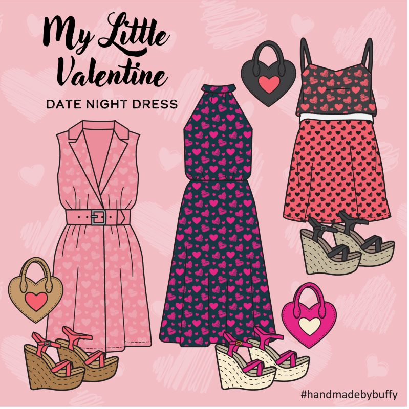 Valentine themed pattern mockups
