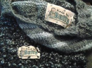 knitted hats with label