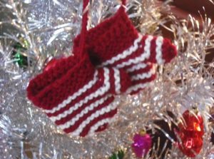 knitted mitten ornament
